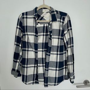 jcrew navy plaid button up